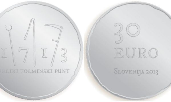 Slovenia, nel 2013 tre monete per la rivolta di Tolmin (3, 30 e 100 euro)