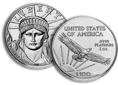 Moneta in platino da 100 dollari