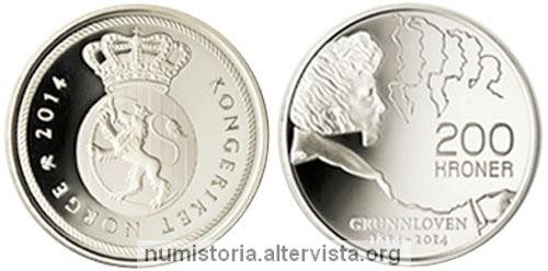 Norvegia, due monete per la Costituzione