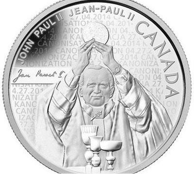 Canada, due monete per Wojtyla santo