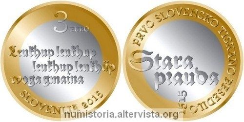 Tre monete per il primo libro in sloveno