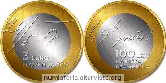 Slovenia, tre monete per la Dichiarazione di Maggio