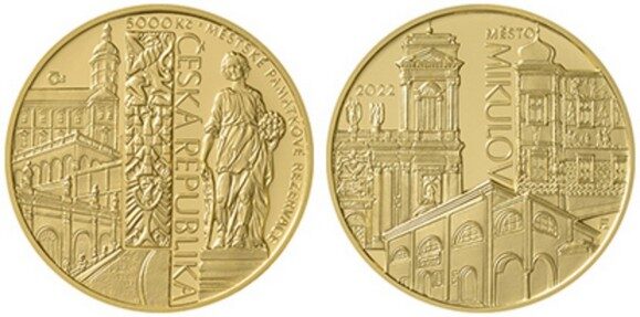 Repubblica Ceca, 5.000 corone 2022 per Mikulov