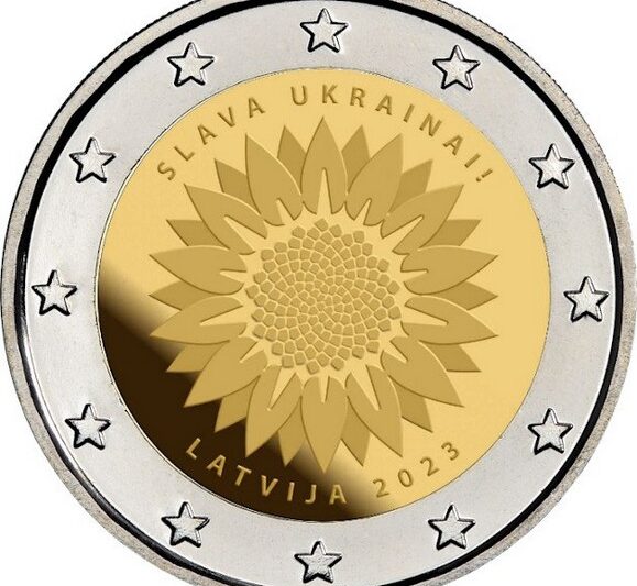 Lettonia, 2 euro commemorativo 2023 per l’Ucraina