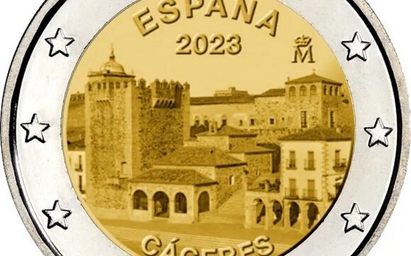 Spagna, 2 euro commemorativo 2023 per la città di Cáceres