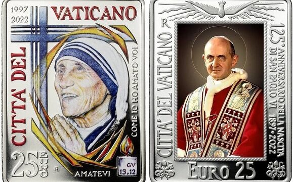 Vaticano, monete in argento per Madre Teresa e Paolo VI