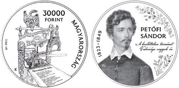Ungheria, due monete per Sandor Petofi