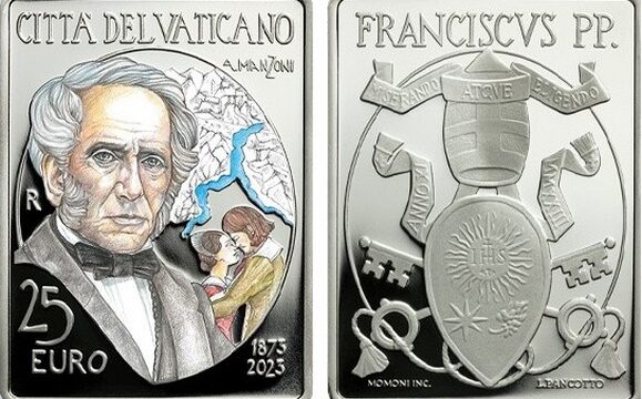 Vaticano, 25 euro 2023 per Alessandro Manzoni